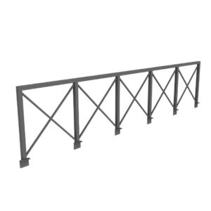 stålräcke, gallermodell, 5 m